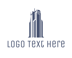 Blue Architectural Building Logo