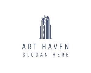 Blue Architectural Building logo design