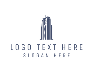 Blue Architectural Building Logo