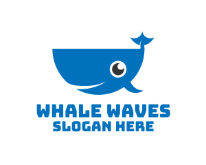 Whale - Blue Cute Whale logo design