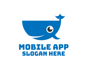 Aquarium - Blue Cute Whale logo design