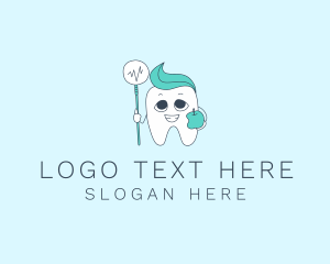 Oral Health - Mouth Mirror Tooth logo design