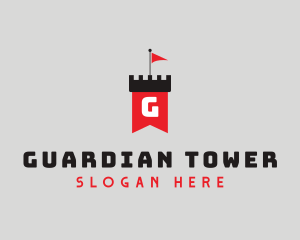 Flag Castle Banner logo design