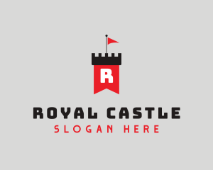 Castle - Flag Castle Banner logo design