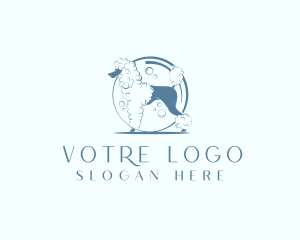 Dog Bath Grooming Logo