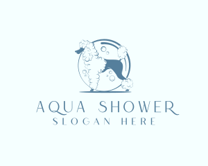 Shower - Dog Bath Grooming logo design