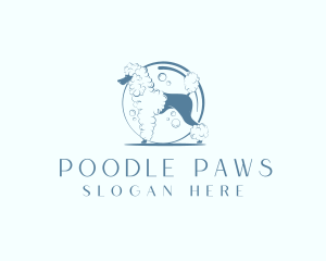 Poodle - Dog Bath Grooming logo design
