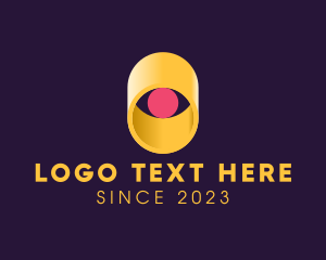 Look - 3D Cylindrical Eye logo design