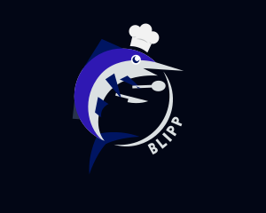 Animal - Blue Marlin Chef logo design