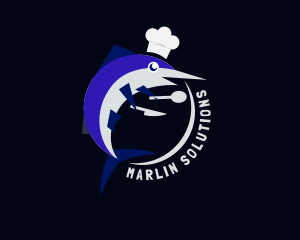 Blue Marlin Chef logo design