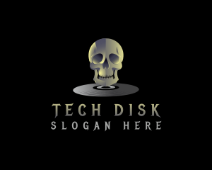 Disk - Skull Disc Music logo design