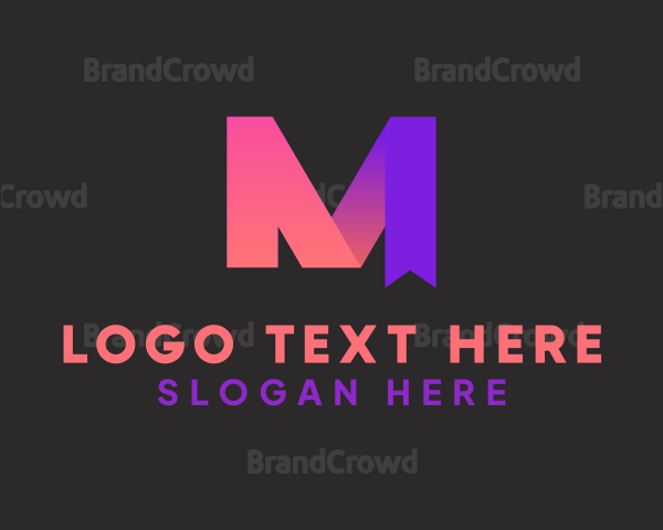 Modern Bookmark Letter M Logo
