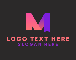 Technology - Modern Bookmark Letter M logo design