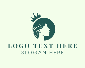 Glam - Crown Princess Lady logo design