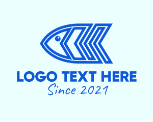 Geometric - Blue Fish Marine logo design