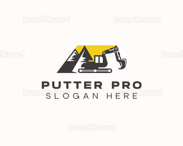 Excavator Vehicle Machinery Logo