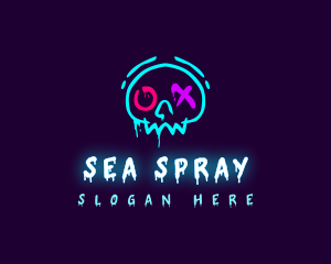 Graffiti Skull Spray Paint logo design