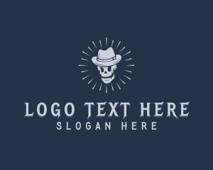 Hat - Hipster Skull Fashion logo design