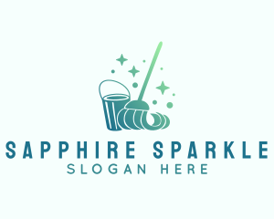 Sparkle Mop Housekeeping  logo design