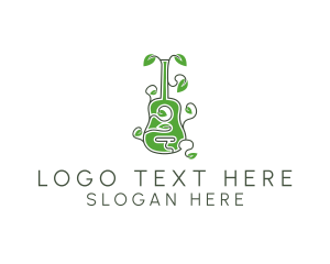 Instrument - Leaves Vine Guitar logo design