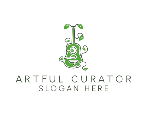 Leaves Vine Guitar logo design