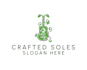 Leaves Vine Guitar logo design