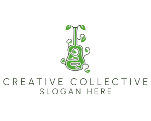 Leaves Vine Guitar logo design