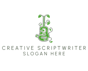 Leaves Vine Guitar logo design