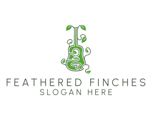 Leaves Vine Guitar logo design