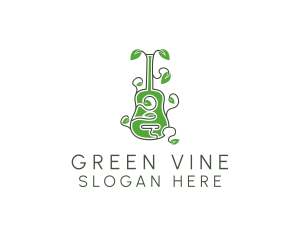 Vine - Leaves Vine Guitar logo design