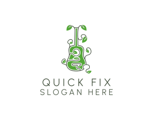 Leaves Vine Guitar logo design