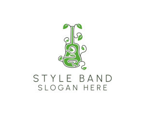 Leaves Vine Guitar logo design