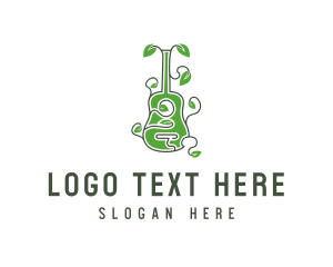 Sing - Leaves Vine Guitar logo design