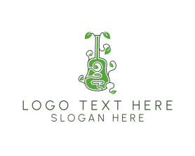 Foliage - Leaves & Guitar logo design
