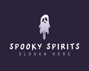 Spooky Popsicle Ghost logo design