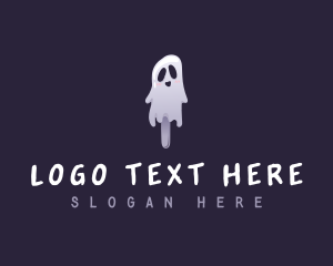 Scary - Spooky Popsicle Ghost logo design