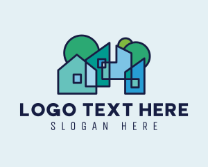 Town - Modern Village Real Estate logo design