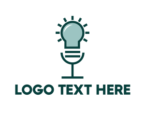 Light Bulb - Idea Voice Lamp logo design
