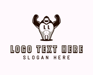Oral Hygiene - Gorilla Monkey Tooth logo design