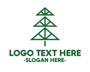 Christmas - Pine Tree Triangles logo design