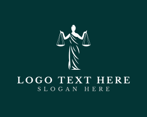 Notary - Female Justice Scale logo design
