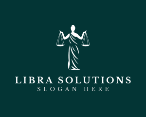 Libra - Female Justice Scale logo design