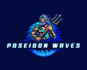 Poseidon Trident Gaming logo design