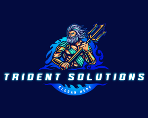 Trident - Poseidon Trident Gaming logo design