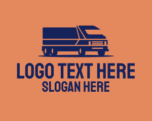 Truck Service - Orange Cargo Truck logo design