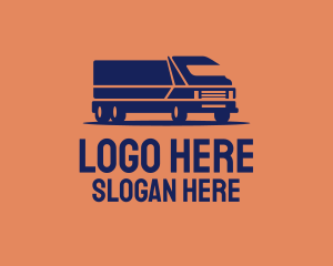 Delivery Truck - Orange Cargo Truck logo design