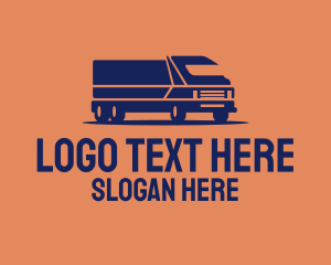 Truckload - Orange Cargo Truck logo design