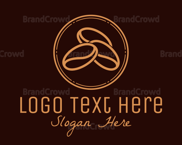 Brown Coffee Bean Outline Logo