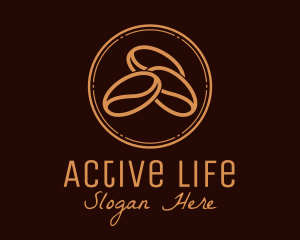 Brown Coffee Bean Outline  Logo