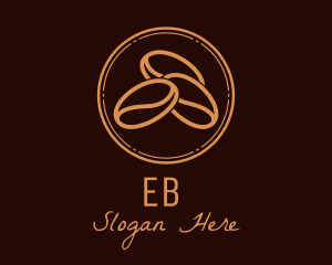 Coffee Shop - Brown Coffee Bean Outline logo design